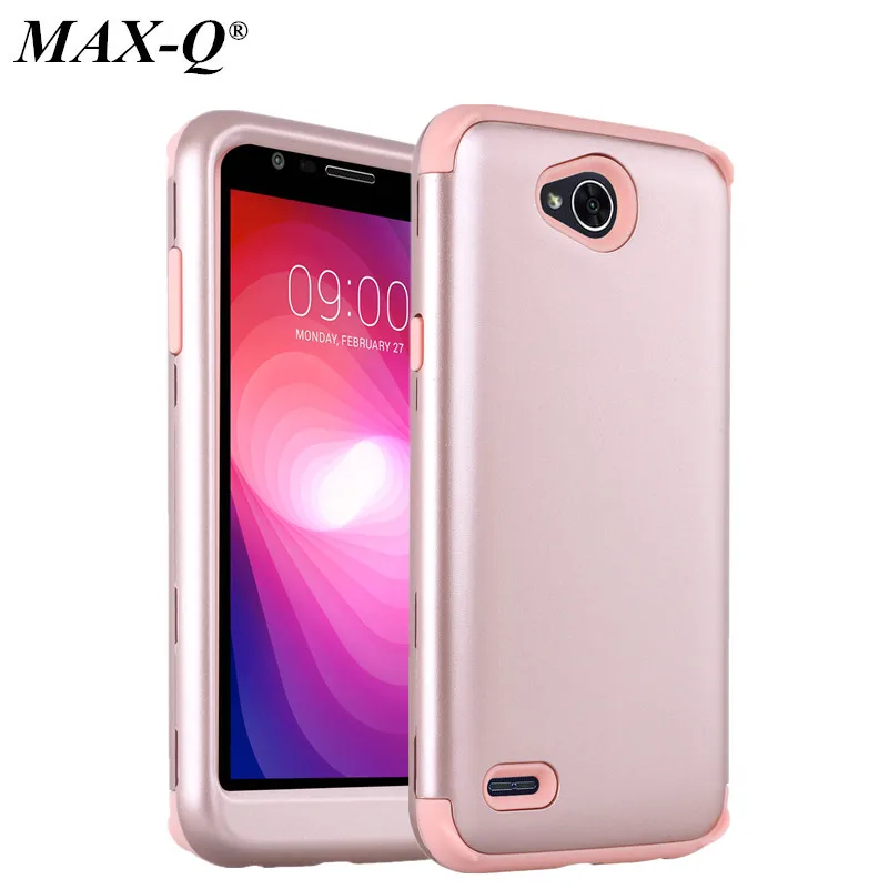 

MAX-Q Shockproof Dual Layer Impact Heavy Duty Rugged Armor Hybrid Hard Case Cover for LG X POWER 2 Case Silicone +PC Phone Cases