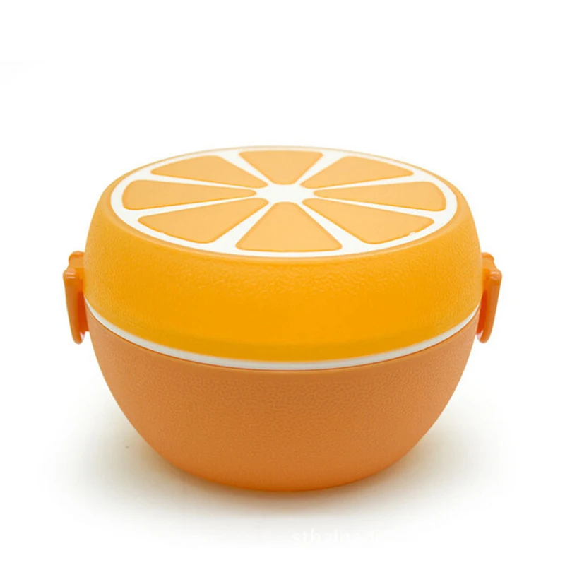 Милый оранжевый фруктовый контейнер для еды bento Ланч-бокс детские фруктовые закуски Bento микроволновый ланчбокс для детей и студентов