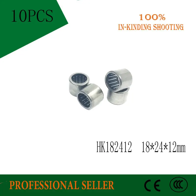 10Pcs HK182412 HK1812 Double Way Needle Bearing 18mm x 24mm x 12mm
