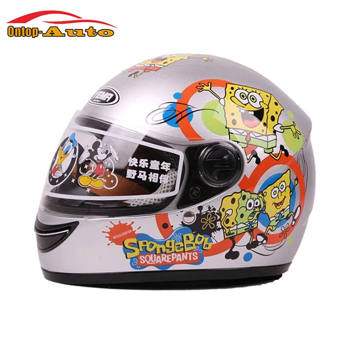 

Winter Warm Silver Cartoon SpongeBob Full Face Bike Motorcycle Helmet for Child Kids Children Birthday Gifts