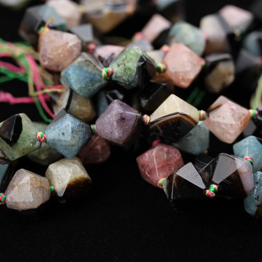 Красочные натуральные бусины самородки Druzy Agates гладкие граненые Свободные