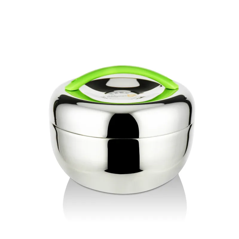 SILVER 1L 1.3L яблоко Bento Box для детей из нержавеющей стали Bento Box с ручкой lunchbox для пищевых контейнеров бэнто для пикника студенческий обеденный набор - Цвет: SILVER 1L