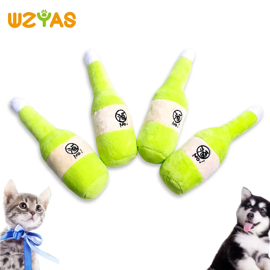 

Training Toy Dog Squeak Toy Green Bottle Plush Dog Toy Pet Chewing Brinquedos Cachorro Toy Jouet Chien Sonore Golden Retriever