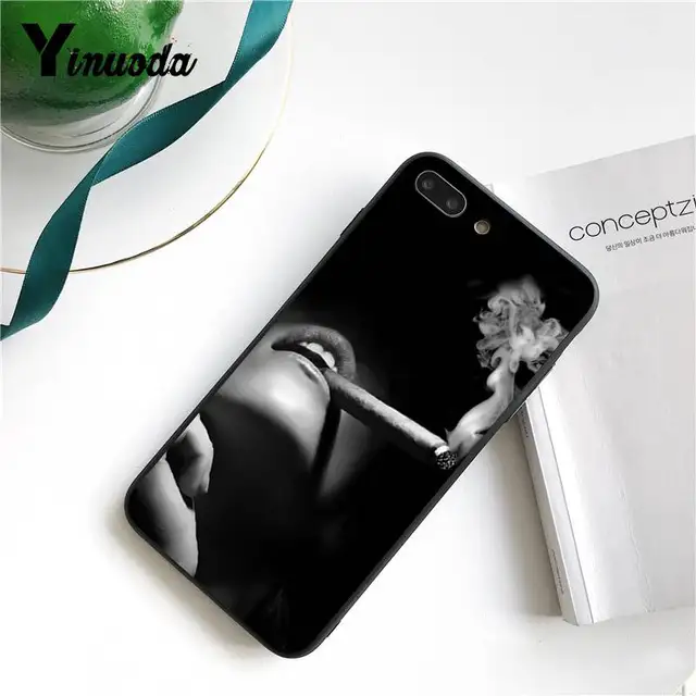 Yinuoda Iphone 7 6 ケースセクシーな女性のタバコの喫煙シリコンソフトフォンケースの7 6 8 6sプラス5s Se Xr Xs Xsmax Phone Case Covers Aliexpress