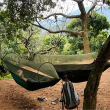 2 pesron Multiuse портативный гамак кемпинг выживший гамак с москитной сеткой материал мешок unnel форма качели кровать, палатка