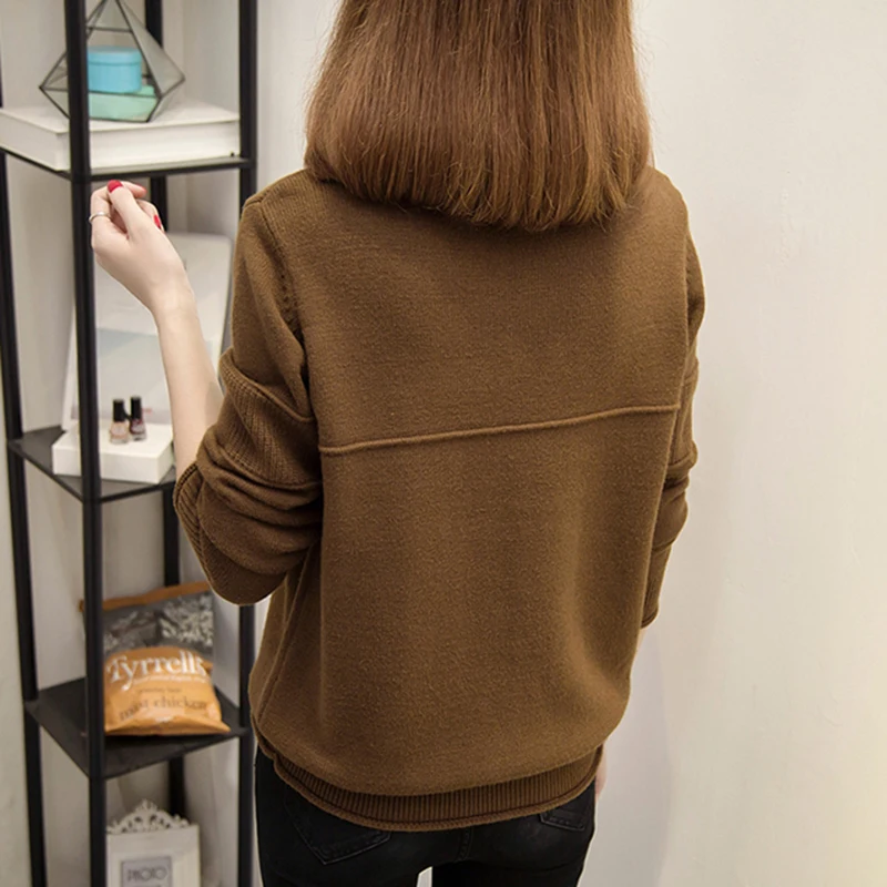 2018 Autumn Winter Women Pullovers Sweater Knitted Elasticity Casual Jumper Fashion Slim Turtleneck Warm Female Sweaters Sweaters