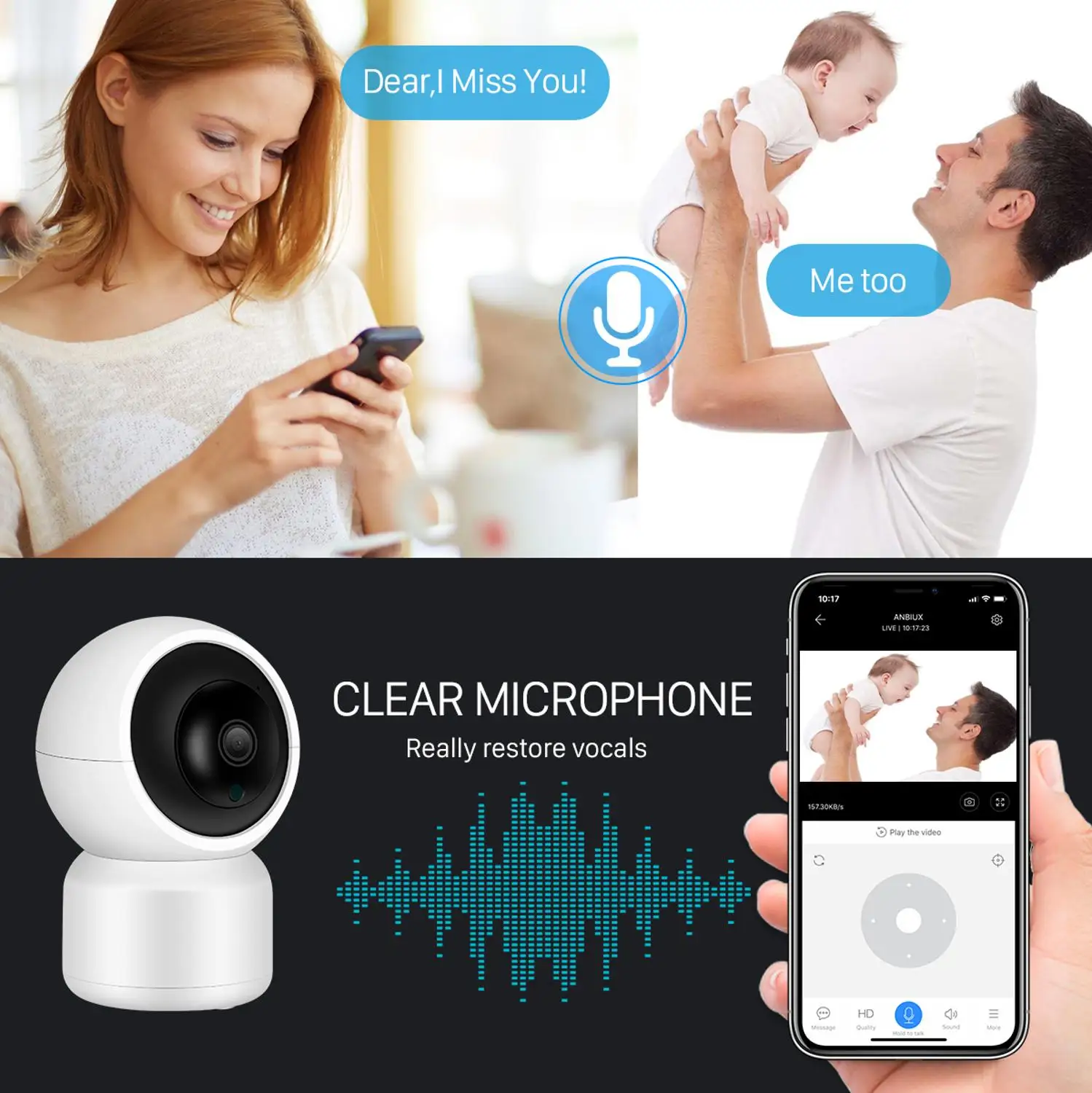 BESDER 1080P IP Camera Wireless Home Security Surveillance Wifi Night Vision CCTV Baby Monitor Smart Track|Камеры