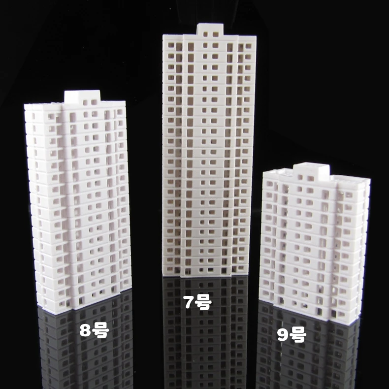 

Model high building 1/500-800 scale houses for train layout architecturals