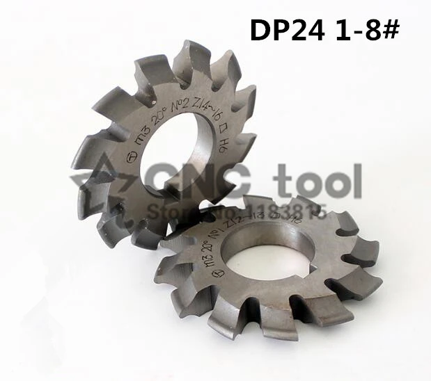 DP24 modulus Pressure Angle 14.5 degrees 1-8# 8pcs/let HSS Gear cutter Milling Free shipping | Инструменты