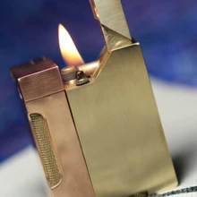 Смотреть видео WZH 2 цвета 5,5*3*1,5 см латунь 175 г ручной работы стимпанк керосин шлифовальный круг зажигалка