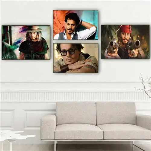 

Custom johnny depp (1) Printing Posters Cloth Fabric Wall Art Pictures For Living Room Decor#18-12-05-2-58