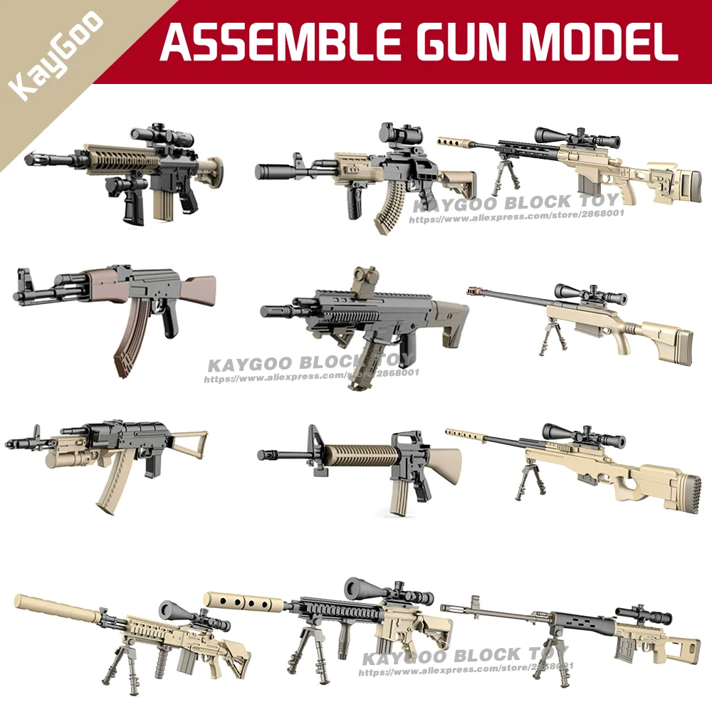 

Military Series DIY Blocks BIG Gun Swat Police Gun Weapons Pack Army Brick Arms For City Police Batman Best Children Gift Toys