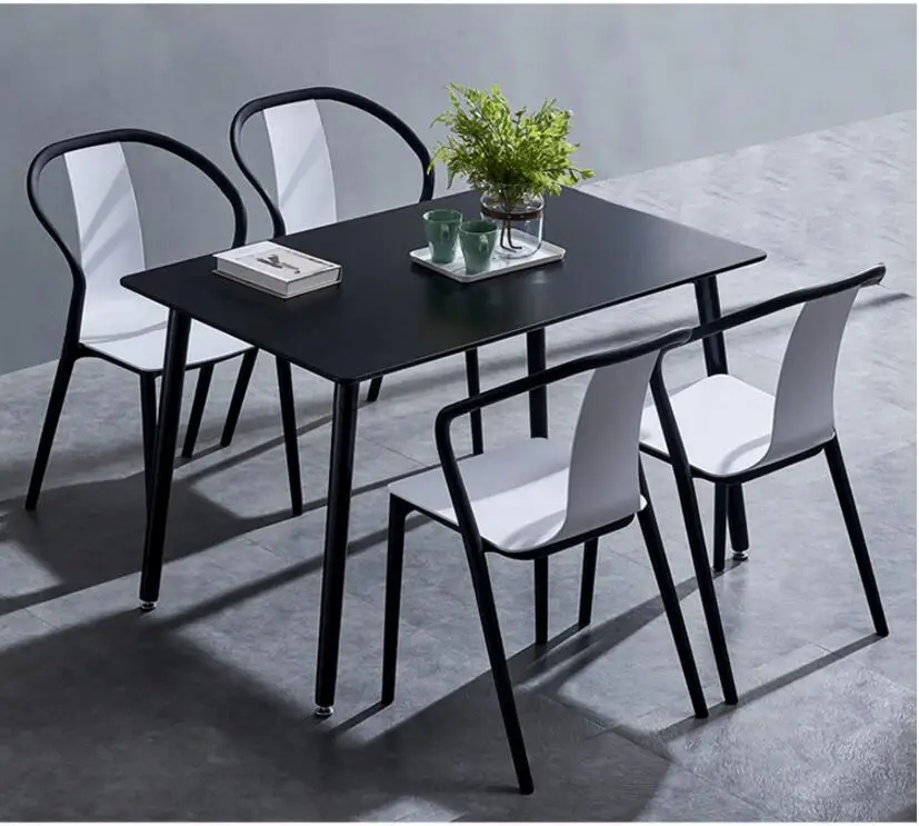 Black Beetle Chair Modern Simple Backrest Chair Home Creative Design Casual Fashion Plastic Chair