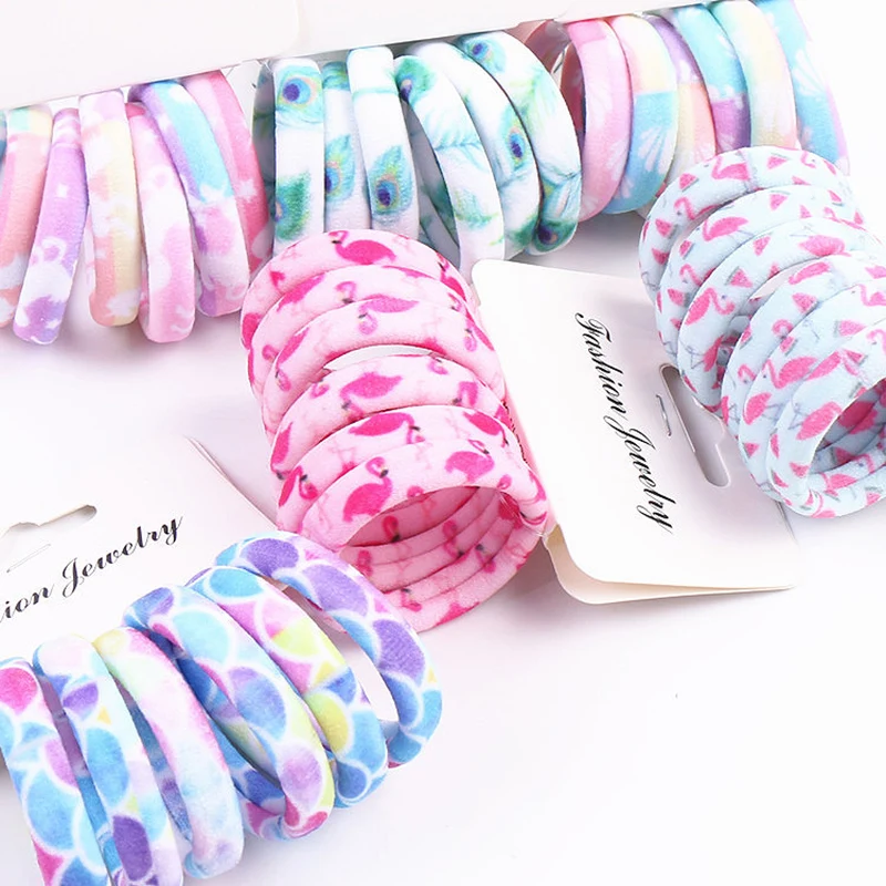 

Cute 6PCS/Set Heart Hair Rope Unique Flower Graceful Beautiful Elastic Hair Bands Exquesite Print Elasticity Hair Rope