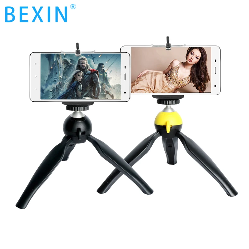 

BEXIN MS05 portable desktop support mini tripod stand with phone clip for mobile phone dslr camera watchvideo photograph