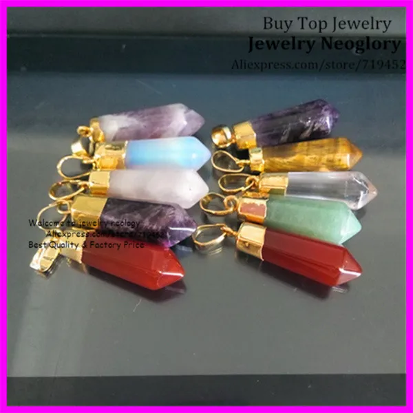 10PCS Gold Color Mix Point Pendulum Pendant Carnelian/Clear Quartz/crystal/Pink Quartz Druzy Gem Stone | Украшения и аксессуары
