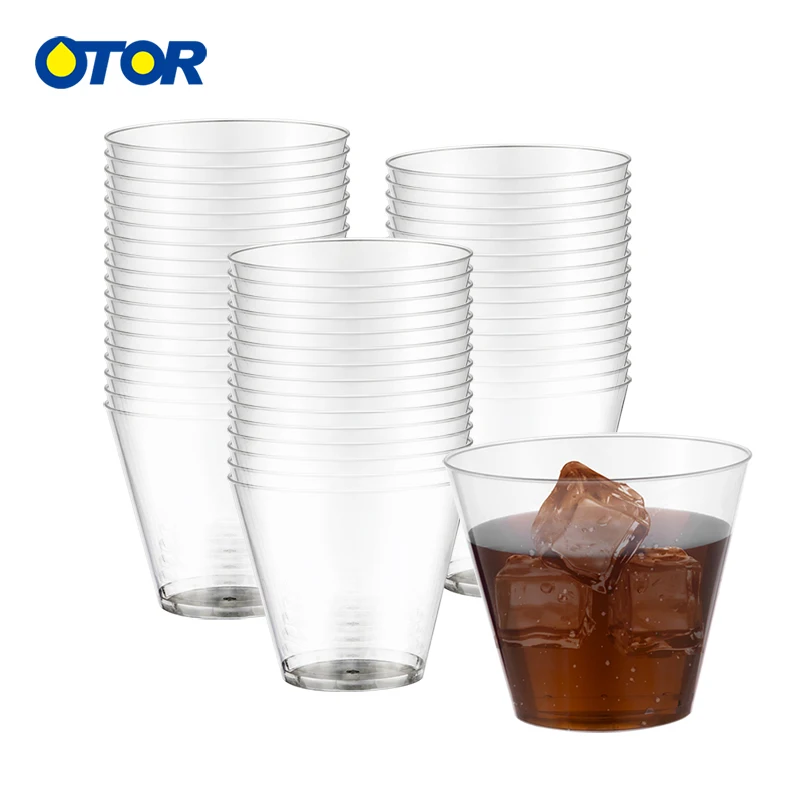 

OTOR 50pcs Modern Clear Plastic Disposable Jelly Cups healthy Eco-Friendly Tumblers Party wine cups