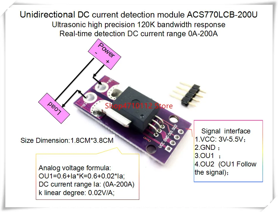 

NEW 1PCS/LOT ACS770ECB-200U ACS770 ACS770ECB-200 ACS770ECB 200U 120 kHz bandwidth DC: 0-200A 0.02V/1A