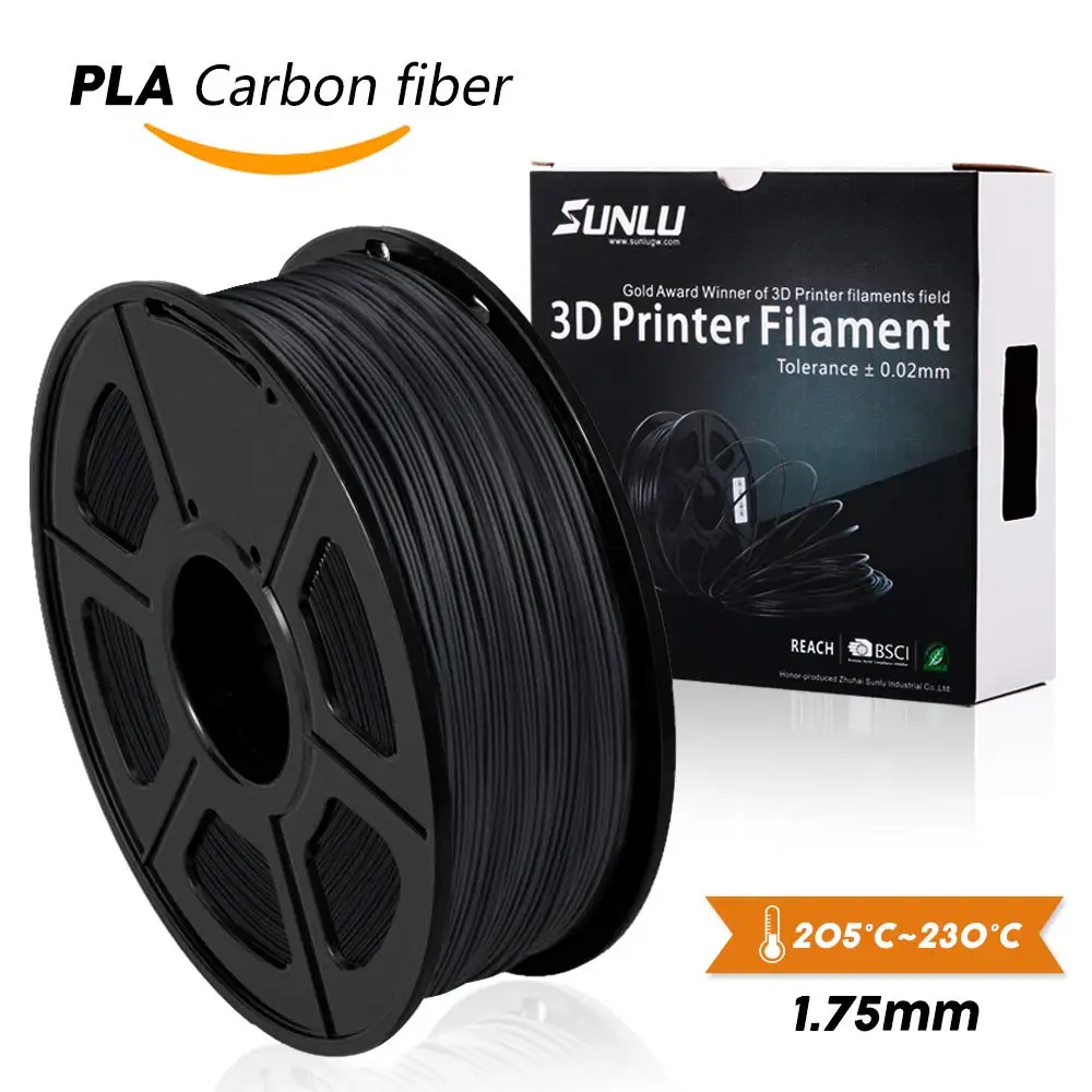 

new new SUNLU PLA Carbon Fiber 3D Printer Filament 1.75 mm 1KG 3D Printing filament Low Odor Dimensional Accuracy +/- 0.02 mm