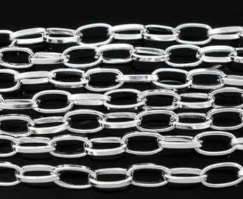 

Free shipping!!!!50M/ Silver Plated Link Chains 9x5mm Findings