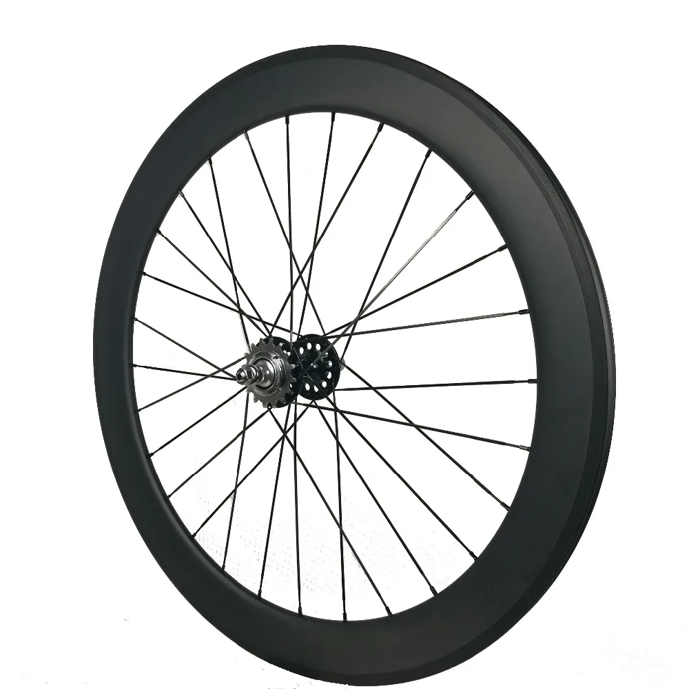 Sale High quality 23mm width U-Shape 60mm tubular carbon track wheels quick deliery China made fixed gear&single speed wheel sets 3