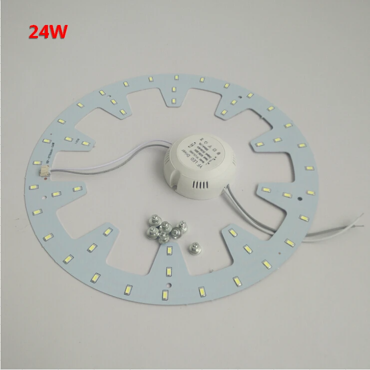 2 комплекта потолочная лампа 12W18W24W AC85-265V 5730smd Светодиодная потолочная световая доска для домашнего освещения круглая Светодиодная панель+ Драйвер+ магнит