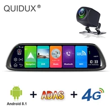 Android 8,1 Автомобильное зеркало заднего вида DVR камера gps навигация FHD видеорегистратор Bluetooth WiFi 1" 4G ADAS двойной объектив