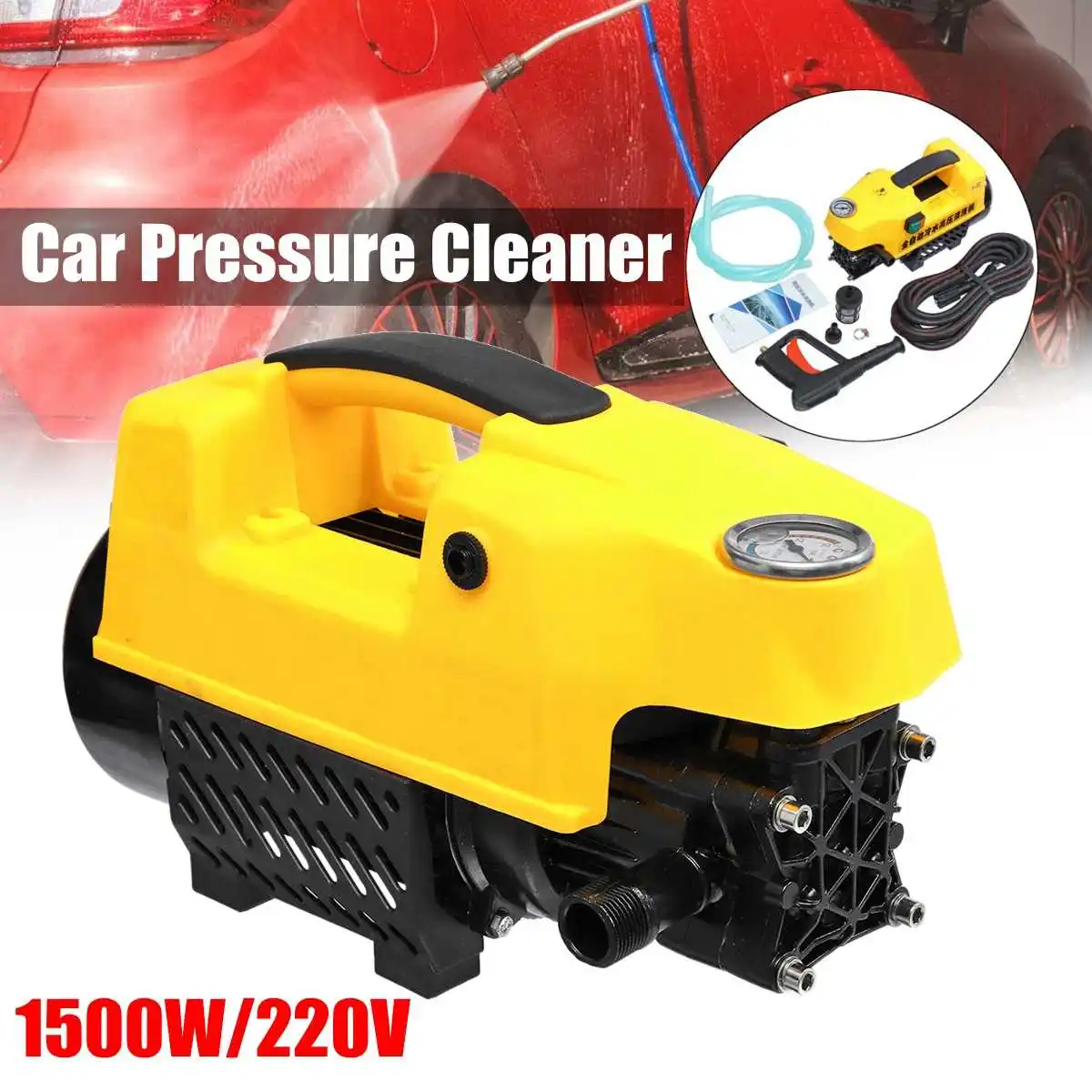 

High Pressure Washer 1500W Portable Electric Car High Pressure Washing Cleaner Machine 220V 1300Psi Portable Car Washer