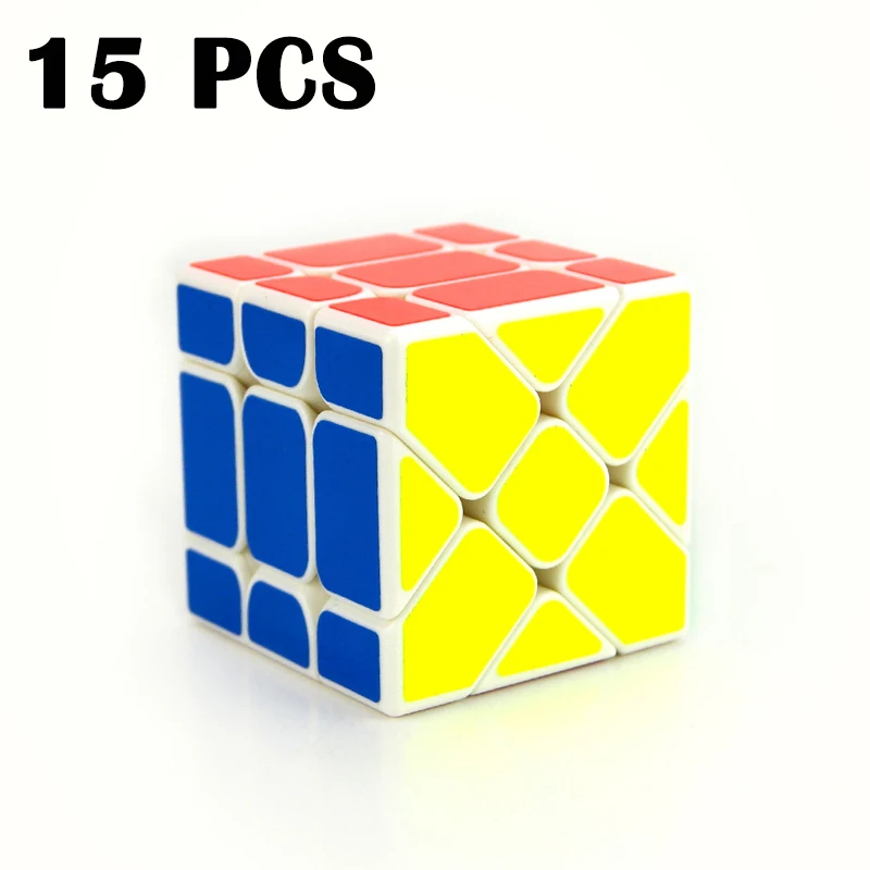 

15PCS YongJun YiLing Magic cube 57mm Strange-shape Cubo magico Smooth Colorful sticker Puzzle cube Education Toys White Neo Cube