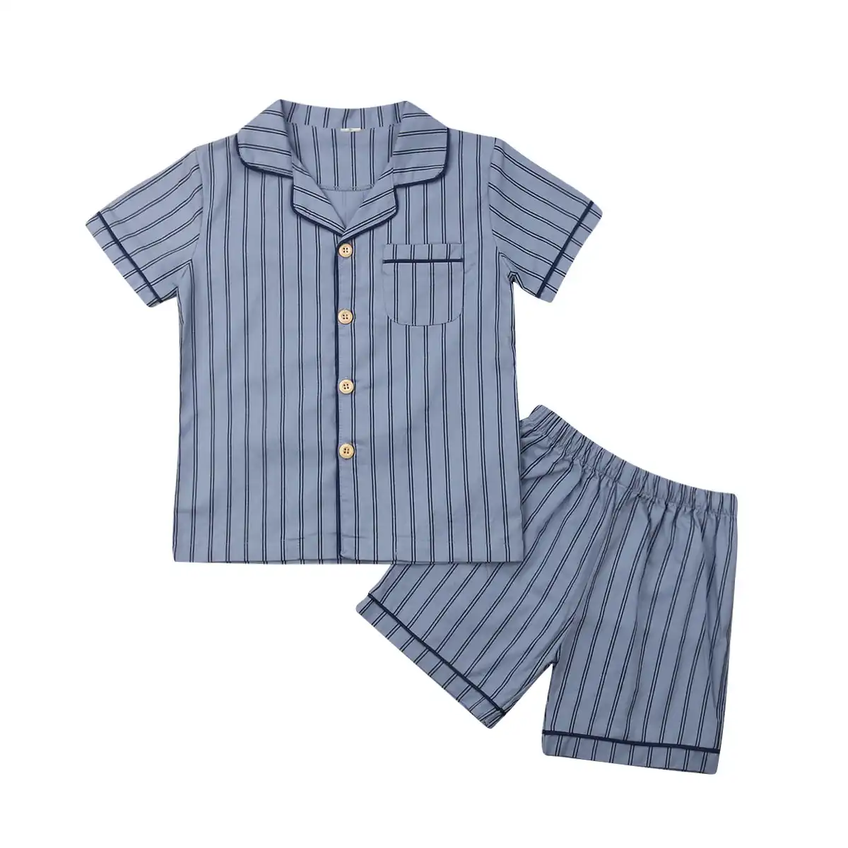 Toddler Infant Baby Boy Girl Pajams Short Sleeve Pjs Set Striped Sleepwear Nightwear Summer Outfits Set