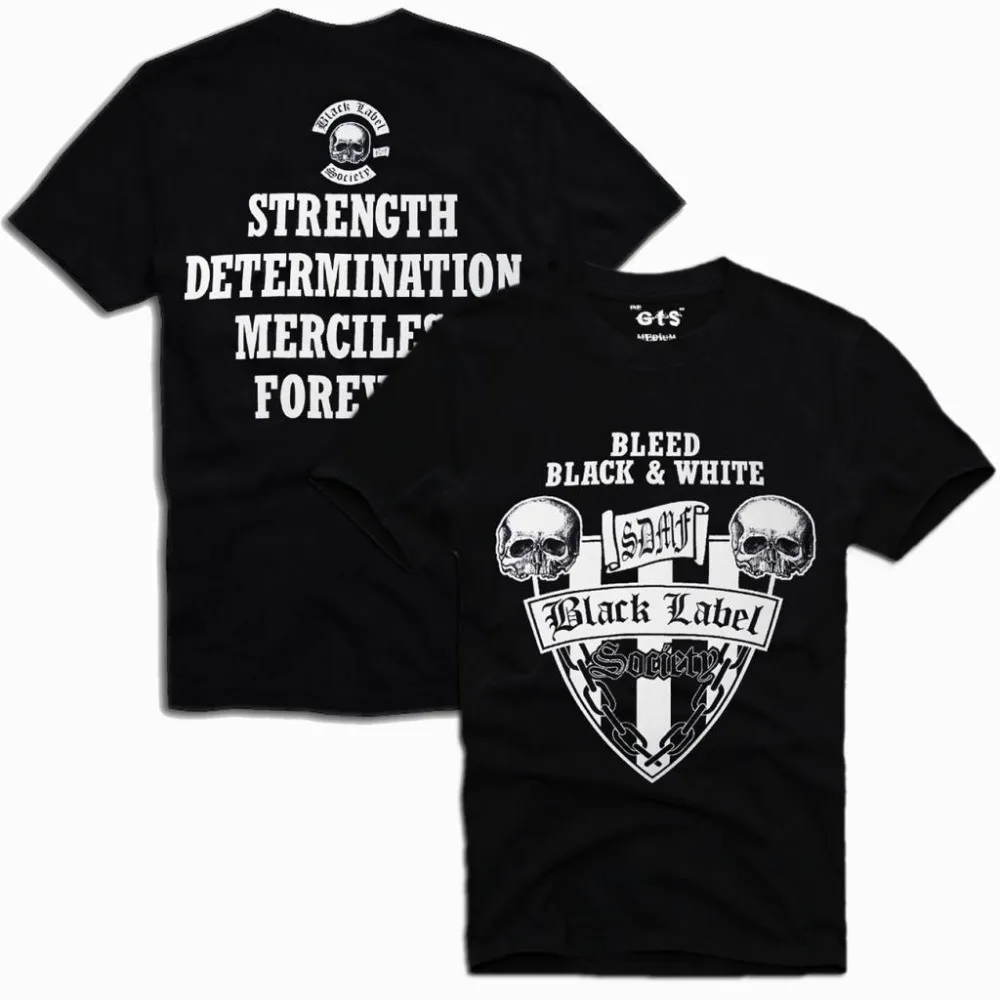 Мужская футболка с круглым вырезом черная надписью Bleed Black &amp White Повседневная