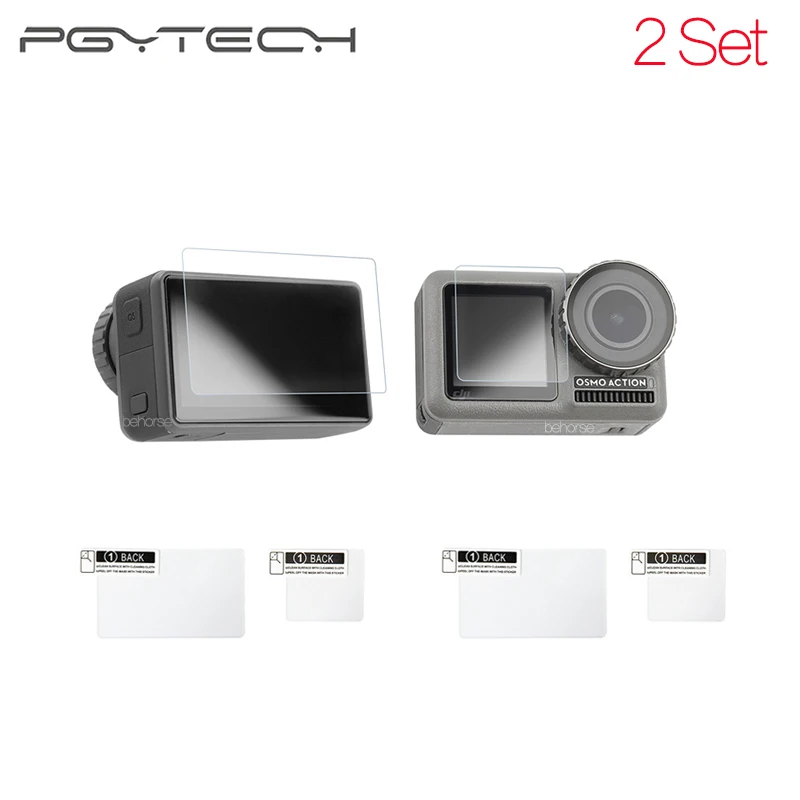 PGYTECH 2 Sets Osmo Action Tempered Glass Film Full Cover Screen Protector HD for DJI OSMO Camera Accessories | Электроника