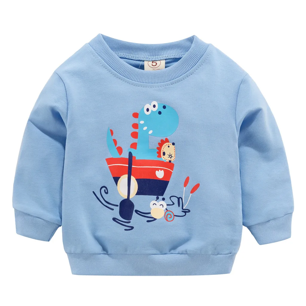 Toddler Kid Baby Girl Boy Clothes Long Sleeve Cartoon Printed T-shirt Tops Infant Kids Boys Girls Letter T-shirts Cotton Clothes