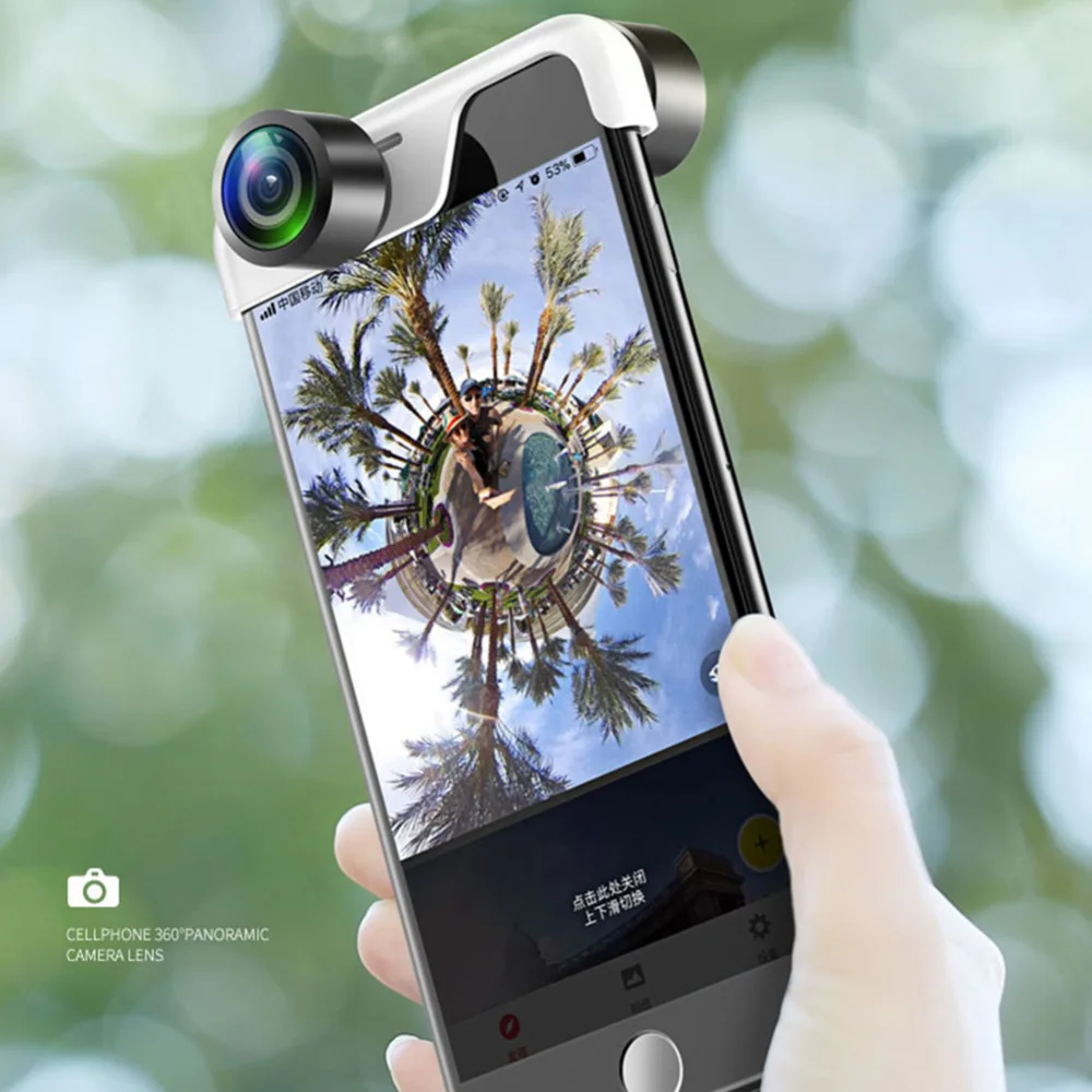 

360 Panoramic 5D Camera Lens 2PCS Phone Lens For iPhone XS Max XR 7 X 6 6s Plus 8 8 Plus Webcam Cover Lente Para Celular