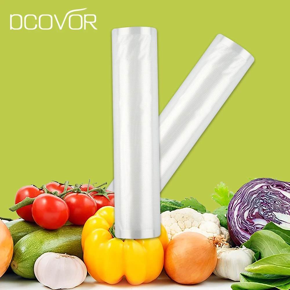 DCOVOR 20cmx500cm/Roll Vacuum Bags for Food Storage Food Saver Vacuum Packaging Vacuum Sealer