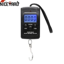 NICEYARD 40 кг/88lb Портативный рыболовные Весы электронные высота подъема крюка Чемодан весы мини ЖК-дисплей Дисплей взвешивания цифровой