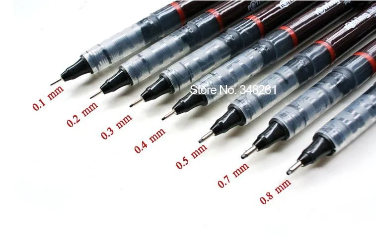 7pcs of Rotring Tikky Graphic Fineliner Fiber Pen 0.1 0.2 0.3 0.4 0.5 0.7  0.8mm Needle Point Fine Line Pen Tubular Pen - AliExpress