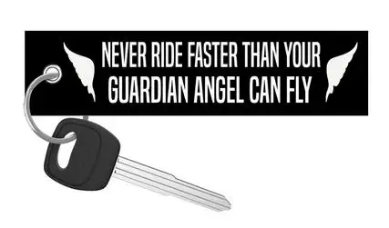 Key Chain Bijoux Keychain for Motorcycles Embroidery Key Fobs OEM Keychain Never Drive Faster Than Your Guardian Angel Can Fly (12)