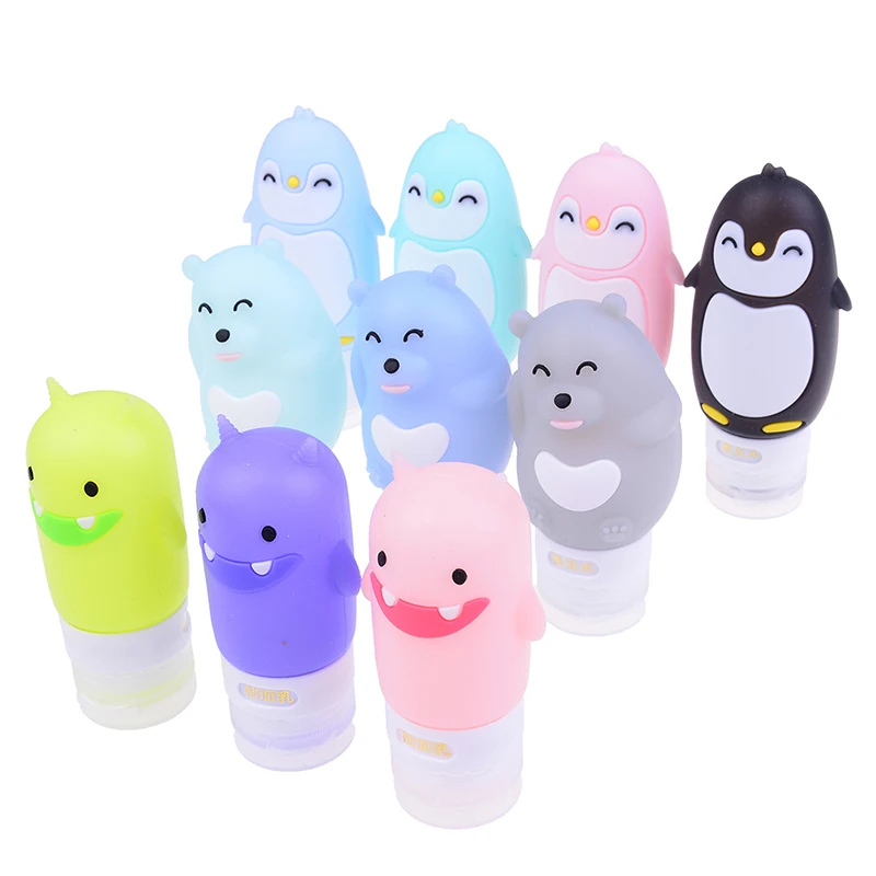 10 видов стилей милый мультфильм силиконовая дорожная бутылка пустой контейнер Squeeze лосьон шампунь для ванной косметический крем для