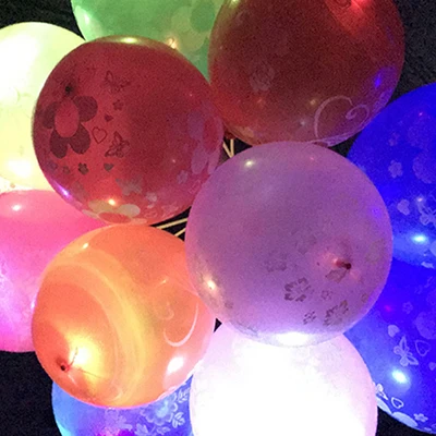 Светится в темноте игрушка светящийся воздушный шар Детский мультфильм флэш шар прозрачный и красочный стиль День рождения украшения - Цвет: colorful  100PCS