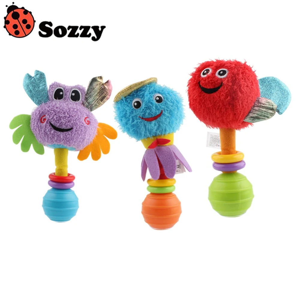 Плюшевая погремушка Sozzy для младенцев плюшевые игрушки Ручные погремушки милая