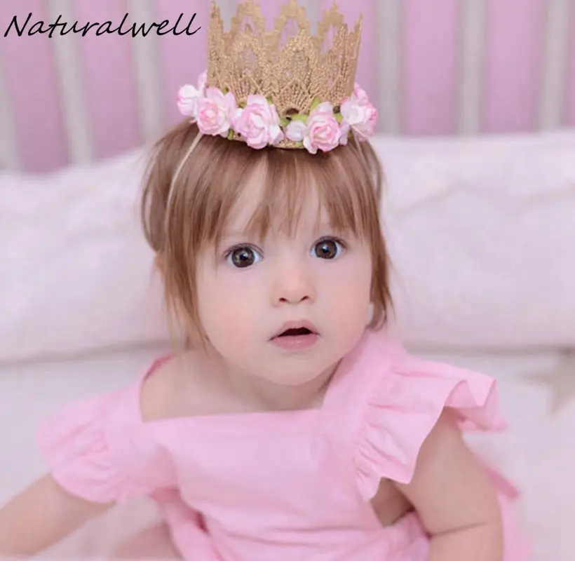 Latest Crown Flower Tiara Headband for Baby Kids Party Hair Bands Accessories US