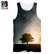 OGKB мужская одежда летние топы Мужские/Wo мужские s 3d майка с принтом с изображением сумеречного дерева жилет фитнес Жевательная Майка тренировки танктоп футболки 5XL