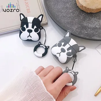 

VOZRO French Bulldog Wireless Bluetooth Earphone Case For Apple Airpods Silicone Headphones Cases For Airpods 2 Protective Cover