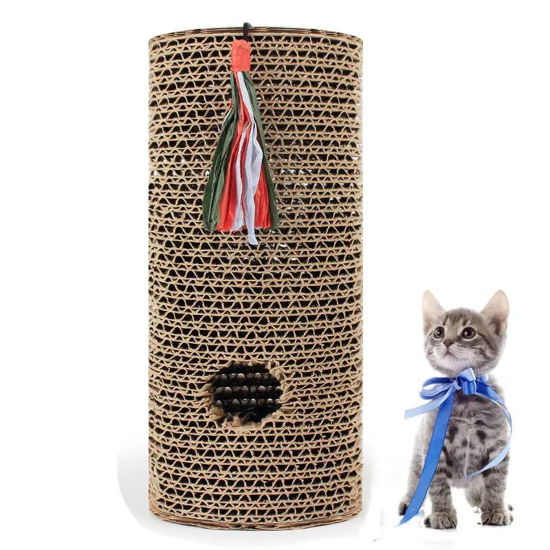 Non toxic Free Catnip Protecting Furniture Cat Dog Scratching Post Training Roller Toys Rolling