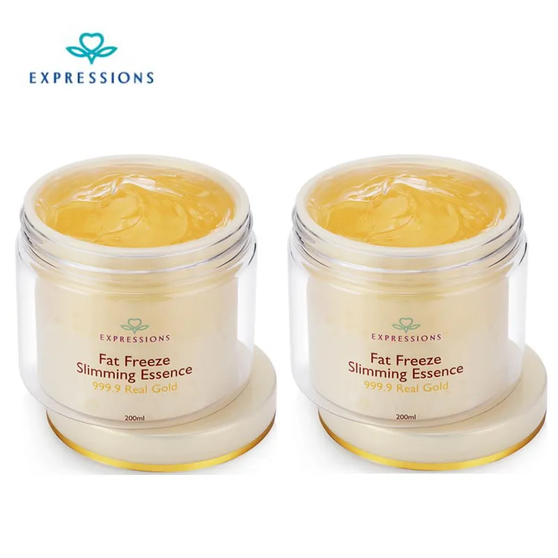 

2PCS*200ML Fat Freeze Slimming Essence 999.9 Real Gold Body Shaping Fat Burning Firming Leg Body Waist Effective Anti Cellulite