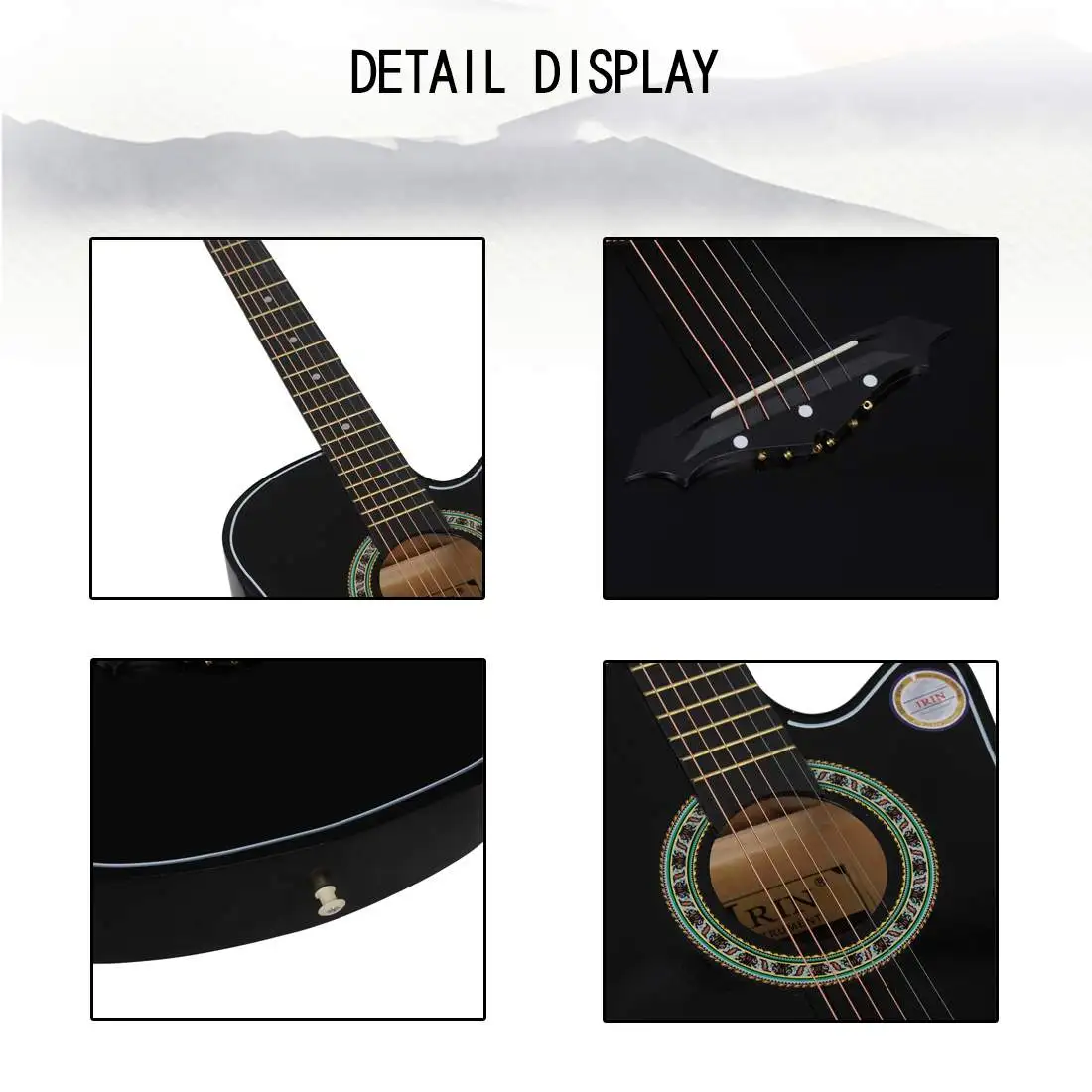 IRIN 38 дюймов гитара Акустическая гитара начинающие начать практическую гитарную струнный инструмент