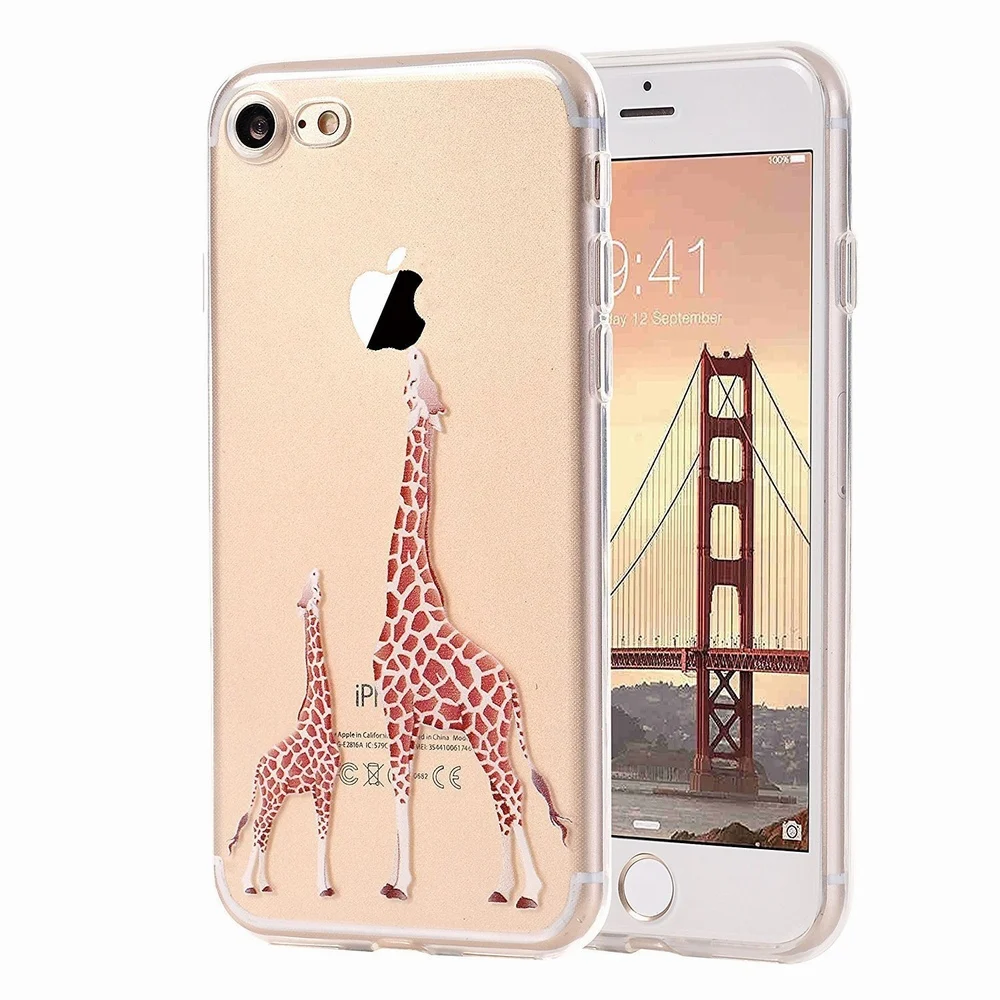 Portefeuille For iPhone X Case Giraffe Boys Basketball Clear Cute Ultra Thin Back Cover Case For Apple iPhone 8 Plus 7 6 6s 5 5S (3)