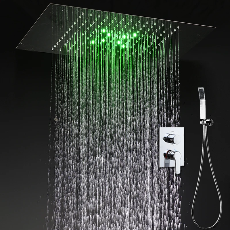 2021 Rain Led Shower Set Concealed Hot Cold Faucets/ Brass AliExpress