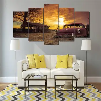 

Hd Printed Abandoned Car Rusty Sliders Painting On Canvas Room Decoration Print Poster Picture Canvas Free Shipping -92651-YP